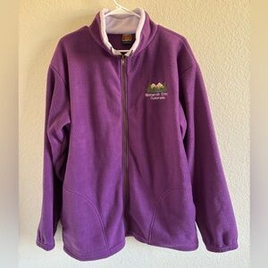 Monarch Crest Colorado Purple Fleece Zip-Up Jacket Made in the USA Size XL